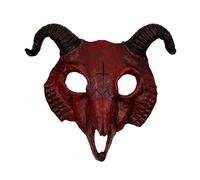 TINAYAUE Unisex Goat Skull Mask Scary Halloween Masks PU Devil Mask for Women Men Lifelike Sheep Horns Carnival Animal Theme Party Cosplay Props Performance Costume Accessories