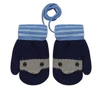 TINAYAUE Winter Baby Toddler Warm Knitted Mittens for 1-3 Years Old Kids Gloves On String little Bird Design Cashmere Full Finger Gloves Thicken Plush Lined Mittens for Baby Boys Girls