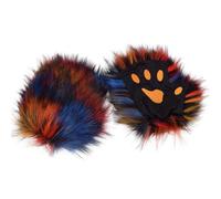 TINAYAUE Wolf Paw Gloves Furry Bear Dog Cat Paws Gloves Faux Fur Fingerless Glove Werewolf Costume Cute Animal Hands Halloween Cosplay Accessories for Adults Kids (Colorful, One Size)