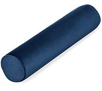 Tinbolunce Memory Foam Round Neck Pillow for Sleeping, Neck Pain Relief, Side Back Stomach Sleeper, Car or Office Chair Sofa,Cervical Bolster Length 24" x 6" Diameter (Navy Blue)