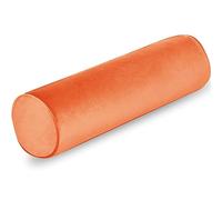 Tinbolunce Neck Roll Pillowcases with Zipper - Full Moon Bolster/Round Cylinder Pillow Case Covers for Bedroom, Living Room, Sofa - Solid Color Neck Cervical Pillowcase Cover 24 x 6 (Orange)