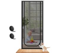 TINBOSE Cat Screen Balcony Door, Pets Screen Door For Living Room, Bedroom, Kitchen Dog Cat Screen Door With Zipper(Black,80x210cm)