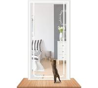 TINBOSE Cat Screen Balcony Door, Pets Screen Door For Living Room, Bedroom, Kitchen Dog Cat Screen Door With Zipper(White,80x210cm)