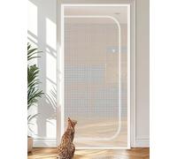 TINBOSE Cat Screen Door, Cat Net For Balcony, Pet Resistant Mesh Screen Door Thickened Zipper Cat Safety Gate Prevent Pet Escape Door Curtains From Living Room, Bedroom, Kitchen, Patio(110x220cm)