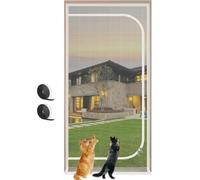 TINBOSE Cat Screen Door Fits Door Sizes Up To 120 Cmx220 Cm, Upgraded Pet Screen Door, Reinforced Double Zipper Mesh Door Curtains For Sliding Doors, Balcony Doors, Greenhouse Doors(100x210cm)