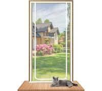 TINBOSE Fly Screen Door Cat Screen, Balcony Door, Fly Screen With Zipper, Straight Zipper Net, Plastic Curtain Door, Reinforced Pet Fly Screen Door, Prevents Pets(95x205cm)