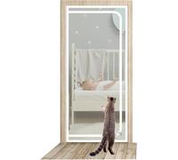 TINBOSE Fly Screen Door,Heavy Duty Mesh Curtain,Powerful Magnets,Full Frame Magic Tape Curtain No Gap,Lets Fresh Air In,90 × 210 Cm(90x205cm)