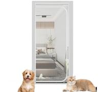 TINBOSE Screen Door For Door Balcony Living Room Bedroom, Door Mesh With Zip Pet Friendly Door Curtain Self-adhesive Anti Mosquito Door Mesh(120x220cm)