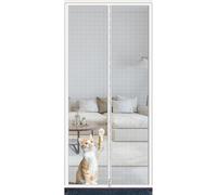 TINBOSE Thickened Cat Screen Door Fits Any Door, Heavy Duty Pet Screen Door, Suitable For Living Room, Bedroom, Kitchen, Patio, Corridor, Double Zip(95x205cm)