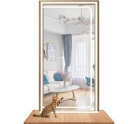 TINBOSE Zipper Door 90×205cm Thickened Pet Door Mesh Screen Sliding Door Cat Door Net Reinforced Sliding Screen Doors Easy Install For Doorways Bedroom Kitchen Patio(110x220cm)