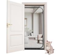 TINBOSE Zippered Screen Door85×205 Cm Cat Mosquito Door Plastic Curtain Door With Straight Zipper Net Reinforced Pet Screen Door(80x200cm)