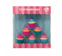Tinc Cupcake Eraser Collection Set for Kids | Includes 6 Erasers | Correct Mistakes Easily | Great for use at School and for Homework | for Boys and Girls | Stationery,pink,blue,green