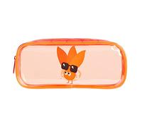 Tinc Cute Orange Clear PVC School Pencil Case | Travel & Make Up Bag | Cosmetic Storage | Big Capacity Pencil Pouch | Perfect for School, Homework, Travelling, Sleepovers