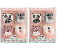 Tinc Doughnut Bear Erasers Collection Pack for Kids - Use at School & Homework (S4BEARER) (Pack of 2)