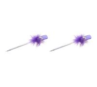 Tinc Feather Pen | Cute and Fluffy Feather Pen with Ice Lolly Design Topper | Kids Ballpoint Pen for School or Office | Purple (Pack of 2)