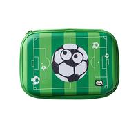 Tinc Football Pitch Themed Light Up Pencil Case | Zip Up | Compartments, Hard Case | LED Lights