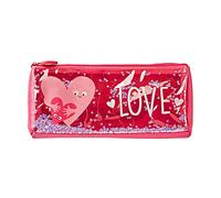 Tinc Glitter Sequin Pencil Case | School Pencil Case with Cute Kids Design | Stationery Pencil & Stationery Case for Girls & Boys | Pink