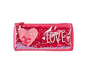 Tinc Glitter Sequin Pencil Case | School Pencil Case with Cute Kids Design | Stationery Pencil & Stationery Case for Girls & Boys | Pink