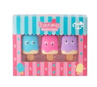 Tinc Lolly Lip Balms for Kids Flavoured Ice Design Scents, Candy, Vanilla, Rose, Keeps Lips Moist, Perfect Party Bag Treat, 3 Flavours, Pink Liplolmu, 10.5 g, 3 Count