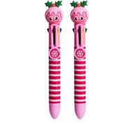 Tinc Novelty Christmas Pudding 6-in-1 Retractable Ballpoint Pen - Pink Cute Pen (Pack of 2)