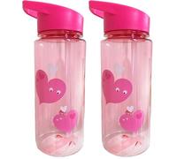 Tinc Pink 550ml Leak-Proof Kids Water Bottle With Straw | For School & Holidays | BPA Free (BOTLMAPK) (Pack of 2)
