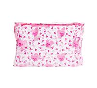 Tinc Pink Heart Clear Toiletry Wash Bag - Travel Cosmetic Zip-Up Bag - Water Resistant Easy Clean, 0.056 kilograms