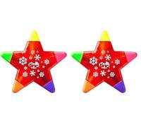 Tinc Star Shaped Snowflake 5 in 1 Multi Coloured Highlighter Pen for Kids - Red, Stocking Filler, Christmas Highlighter SNWSTRHL (Pack of 2)