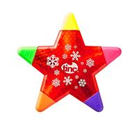 Tinc Star Shaped Snowflake 5 in 1 Multi Coloured Highlighter Pen for Kids - Red, Stocking Filler, Christmas Highlighter SNWSTRHL