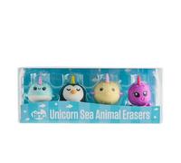 Tinc Unicorn Sea Animal Erasers Collection Pack for Kids - Use at School & Homework (S4UNICER)