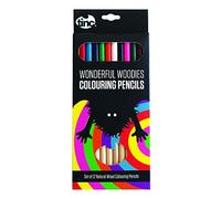 Tinc Wonderful Woodies Natural Wood Colouring Pencils for Kids | For use at School and on homework - Pencils with a Natural Wood finish | For Girls and Boys | Pack of 12
