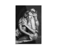 TINCHEW The Three Lovers, Female Lesbian Nude Art Postcard Poster Paintings Wall Tapestry Art Print Tapestries Room Hanging Picture Modern Home Decor 12x18inch(30x45cm)