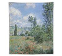 TINCHEW View of Vetheuil Garden Claude Monet Poster Print Tapestry Wall Art Painting Gifts Bedroom Living Room Decor Modern Home 50"x60"