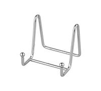 Tincogo Iron Metal Plate Stand - 1 Piece - Decorative Plate Holder - Picture Stand - Easel for Books - Silver - 7.6 cm