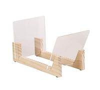 Tincogo Vinyl Record Storage Holder Record Stand Album Storage Display Stand-Store and Holds Up to 50 Albums,DVDs,or CDs-Solid Pine Wood with Crystal Clear Acrylic-Modern Design-Natural