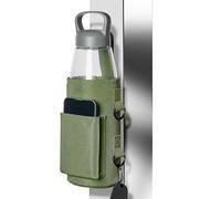 TINDERDRY Magnetic Water Bottle Holder Magnetic Gym Bag Water Bottle Carrier Pouch with Phone Pocket Silicone Towel Buckle and Sling for Easy Attachment to Metal Exercise Equipment(Green)
