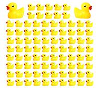 Tindobewan 100 PCS Tiny Ducks Mini Resin Ducks Miniature Duck Figures Ornament for Craft, Garden, Aquarium, Home Decorations（Yellow）