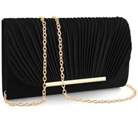 TINDTOP Clutch Purses for Women Evening Handbags for Formal Wedding Party Cocktail Prom Crossbody Shoulder Envelope Bag, A-black