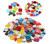 TINEASUR 1 Bag Crystal Mosaic Tiles for DIY Crafts, Irregular Shape with Smooth Surface, Safe to Use Assorted Colour Crystal Glass Pieces, DIY Supplies for Creative Art Random Color