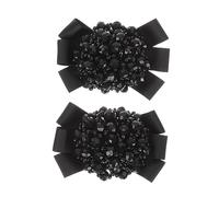 TINEASUR 1 Pair Bow Shoe Heel Bow Butterfly Shoe Straps Sneakers Ribbon Pour Clip on Decorations Hair Accessories Chaussure laces Gold s for Women Clip Black Crystal