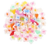 TINEASUR 100pcs DIY Buttons Mushroom Button Plastic Cartoon Decorative Practical Sewing Crafts Assorted Bright Colors for Creative Handmade Projects Random Color