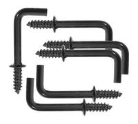 TINEASUR 100pcs L Shape Screw Hooks Black Iron Self-Tapping Mini Metal Hooks Easy Installation Hanging Artwork Decorations at Home