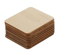TINEASUR 100pcs Small Square Wood Pieces Wood Working Square Unfinished Wooden Natural Material Beige Versatile Use Safe for Innovative Designs School Art Classes