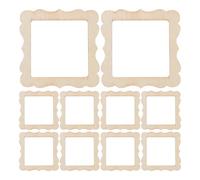 TINEASUR 10pcs Beige Wooden Photo Frame Shape Pieces for Crafts, DIY Art Embellishments, for Creative Handcrafts and Birthday Decorations