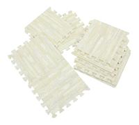 TINEASUR 10pcs Eva Wood Grain Baby Puzzle Mat Thickened Interlocking Floor Tiles Non-Toxic Protective Play Mat for Living Room and Bedroom Use