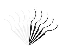 TINEASUR 10pcs Eyelash Displaying Stick Transparent Black Acrylic False Eyelashes Holder for Beauty Salons Makeup Studios Store Accessory Organizing
