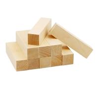 TINEASUR 10pcs Khaki Rectangular Wooden Blocks for Carving and DIY Crafts, Smooth Surface Without Burr, Easy to Paint, and Art Whittling Projects