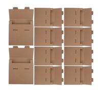 TINEASUR 10pcs Packaging Boxes Paper Storage Box Kraft Paper Cardboard Thickened Structure Plug in Closure Compressive Resistance Reinforced for Strength Brown Packaging Aesthetic Bulk