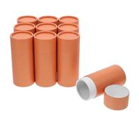 TINEASUR 10pcs round Kraft Paper Tea Packaging Boxes with Lid, Pressure-resistant Cylindrical Paper Storage Containers for Tea Leaves and Other Small Items, Multipurpose Home and Office