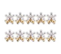 TINEASUR 10pcs Small Pearl Hair Clips for Lightweight Alloy Mini Hair Claw Clips with Delicate Flower Design Elegant Hairstyling Tool for Everyday Use