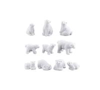 TINEASUR 11 Pcs Mini Polar Bear Resin Ornaments White Micro Landscape Desktop Decorations Creative Miniature Bear Sculptures for Fairy Garden and Home Decor